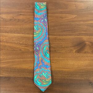 Ted Baker Vibrant Paisley Tie in Blue and Green